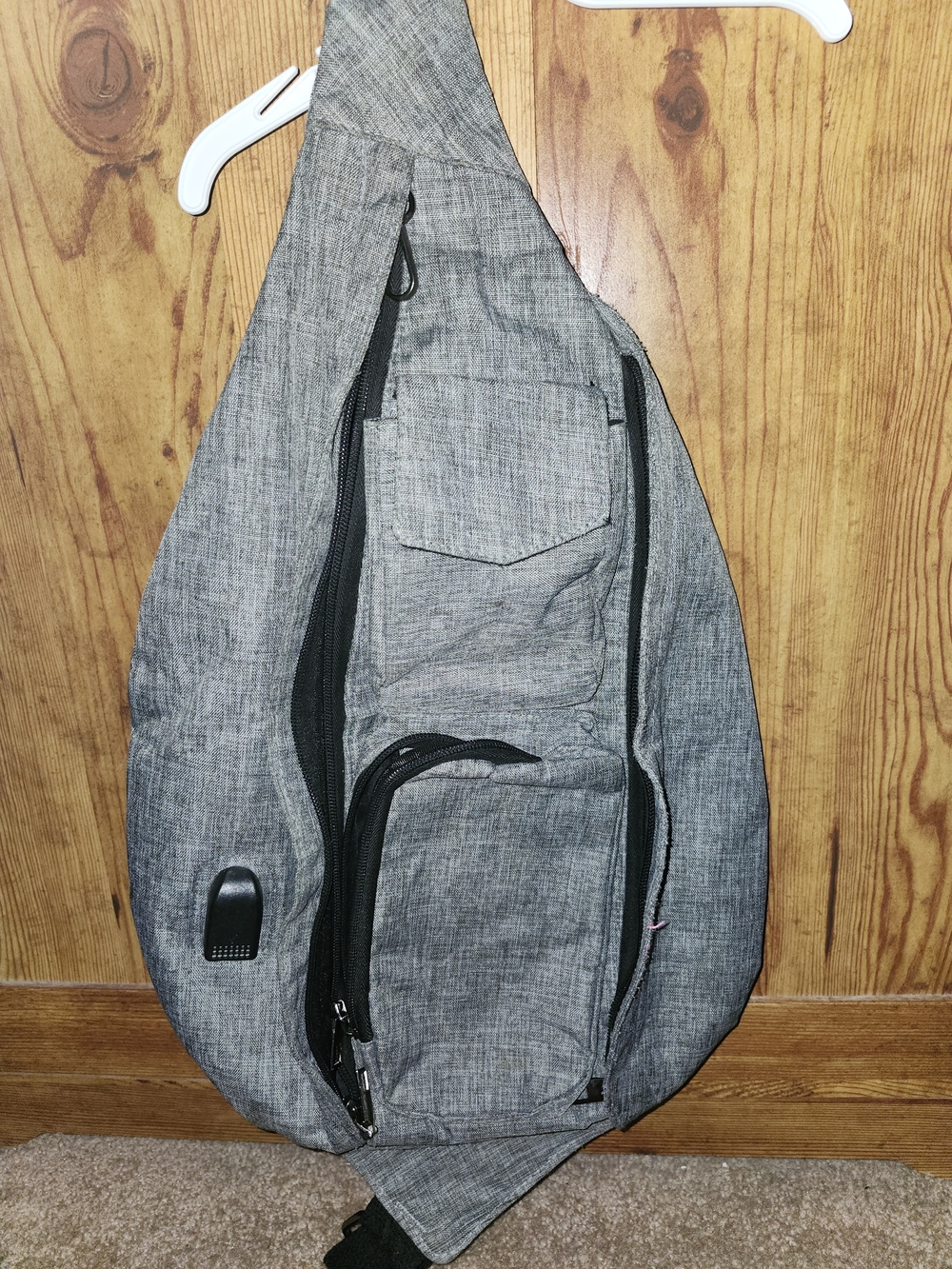 RFID Grey Crossbody Sling Bag - Everyday Travel Carry